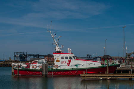 Gedser Denmark - May 6. 2016: Rescue boat L.W. Dam in port of Gedserのeditorial素材