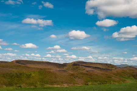 Rootless cone near lake Myvatn in North Icelandの写真素材