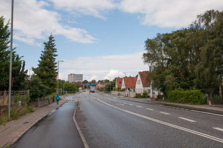 Road in town of Ringsted in Denmarkの写真素材