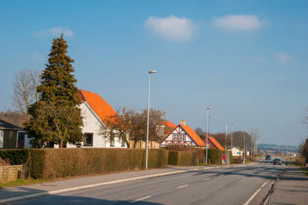 Countryside village of Langebaek in Denmark on a sunny vinter dayの写真素材