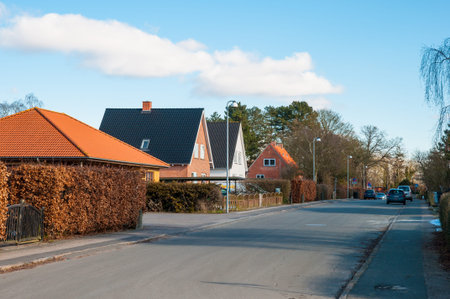 The local public library of town of Hoeng in Denmarkの写真素材