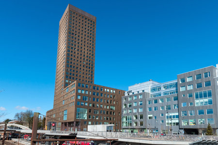 Copenhagen Denmark - March 17. 2018: Carlsberg local train station in Denmark with surrounding...