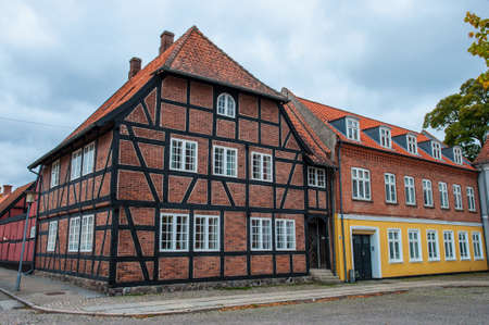 Old houses in town of Soro in Denmarkの写真素材