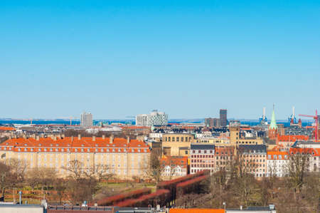 View over the rooftops of city of Copenhagen in Denmarkの写真素材