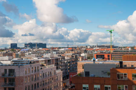 view over the Nordhavn District in Copenhagen Denmarkの写真素材