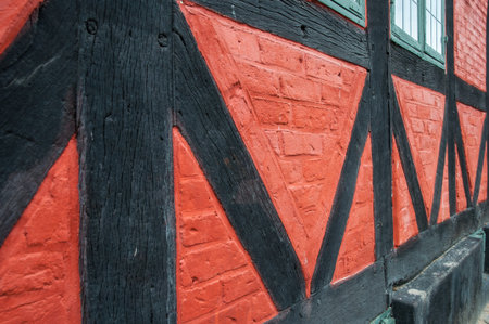 post and beam wall on a Danish house