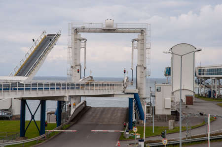 Ferry port of Puttgarden in Germany on a spring dayのeditorial素材