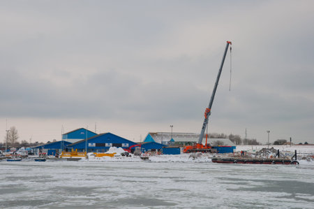Vordingborg Denmark - March 3. 2018: Construction site of a new bridge