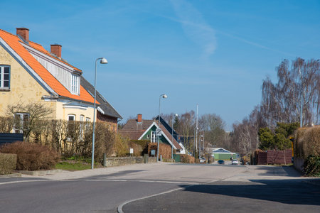 town of Glumsoe in Denmark on a spring dayの写真素材