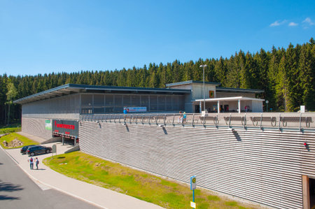 Schierke Germany - May 27. 2018: Parking garage near Brocken mountain in the Harz national park in Germanyのeditorial素材