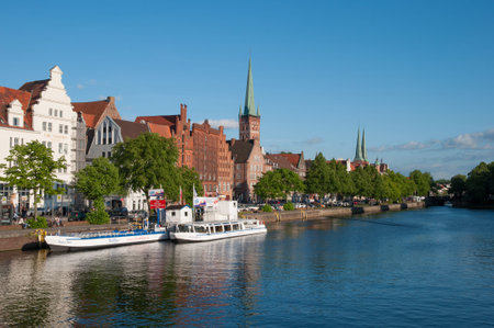 Lubeck Germany - May 25. 2017: The historic canals of Lubeck