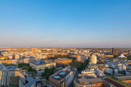 Aerial view of city of Berlinの写真素材