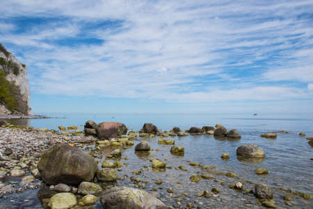 Moens klint chalk cliffs in Denmark on a summer dayの写真素材