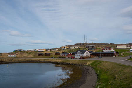 Village of Djupivoguir in East Icelandの写真素材