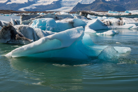 Iceberg in Jokulsarlon glacier lagoon in south Iceland