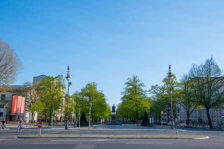 Berlin Germany - April 20. 2018: Wide city street in Berlinのeditorial素材