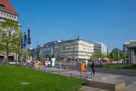 Berlin Germany - April 21. 2018: City street of Berlin near wittenbergplatz underground train stationのeditorial素材