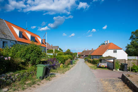 The village on island of Nyord on the Danish countryside on a sunny summer dayの写真素材