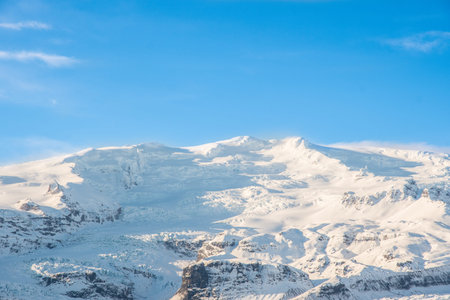 Oraefajokull glacier in south Iceland on a sunny winter day