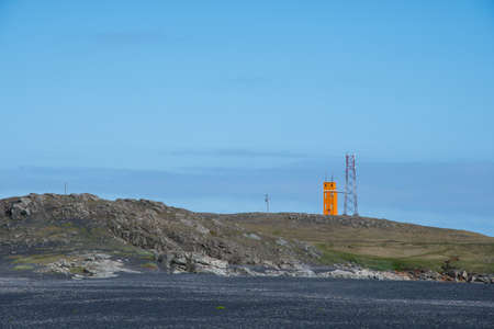 The lighthouse of Hvalnes in east Icelandic rural countrysideの写真素材