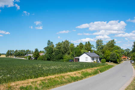 Village of Alsted on the Danish countryside on a sunny summer dayの写真素材