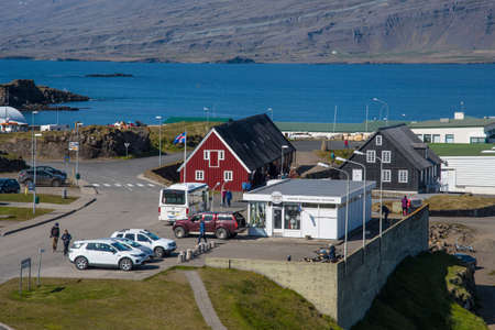 Djupivogur Iceland - June 10. 2019: Souvenirs store and museum in town of Djupivogur in east Icelandのeditorial素材