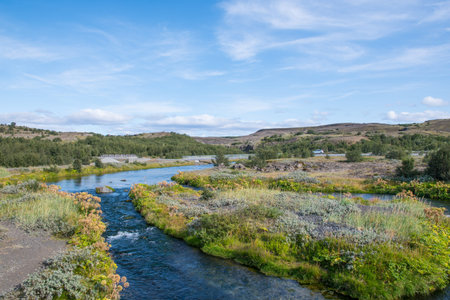 River Rauda, meaning red river, in thjorsardalur in south Iceland