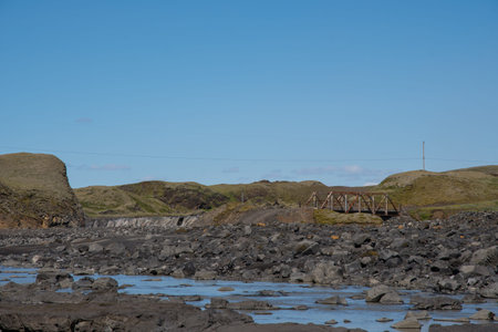 Riverbed of glacier river skafta in south Iceland