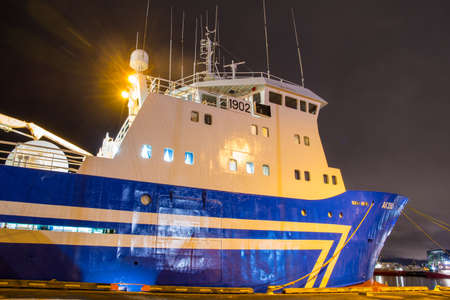 Reykjavik Iceland - October 31. 2019: Freezer Trawler Hofrungur in port of Reykjavikのeditorial素材