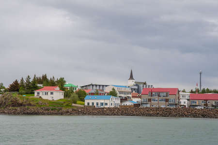 Town of Borgarnes in west Icelandの写真素材
