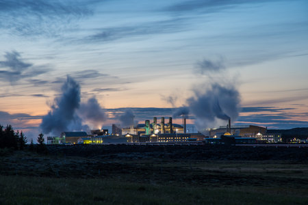 The geothermal power station of Svartsengi on the Reykjanes Peninsula in Iceland