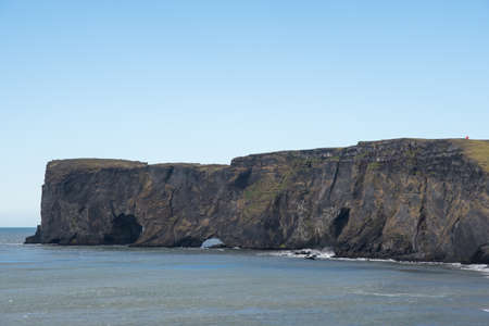 Dyrholaey tourist destination on the Icelandic countrysideの写真素材