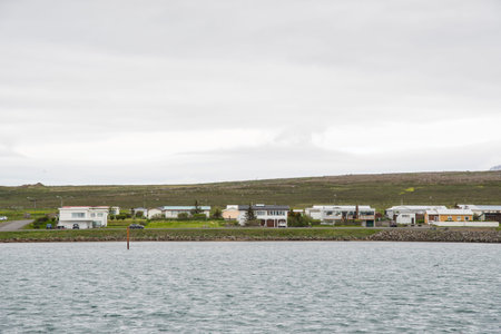 Coastline of Town of Thorshofn in North Iceland