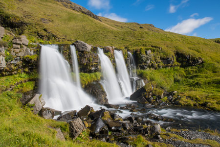 Gluggafoss waterfall in Fljotshlid in the south Icelandic countryside