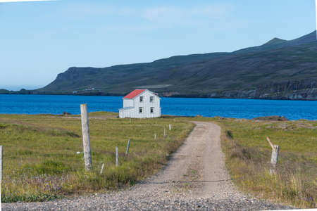 Old farmhouse in Borgarfjordur Eystri in east Icelandのeditorial素材