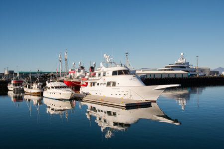Reykjavik Iceland - September 5. 2020: Passenger yacht Amelia Rose from tour company Seatripsのeditorial素材