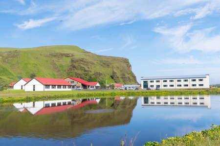 Myrdalshreppur Iceland - July 3. 2021: Hotel Katla Hofdabrekka in south Icelandのeditorial素材