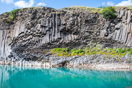The Magnificent Studlagil canyon formed by Jokulsa river in Jokuldalur Valley in Icelandの写真素材