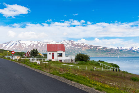 Coastline of Island of Hrisey in Eyjafjordur in North Iceland