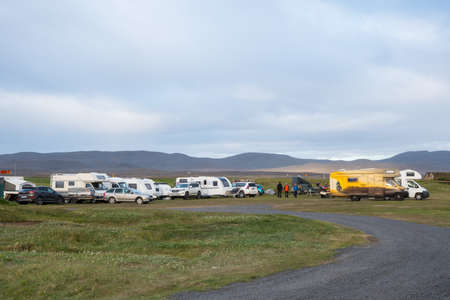 Modrudalur Iceland - July 15. 2021: The campsite of Modrudalur in the highlands of icelandのeditorial素材