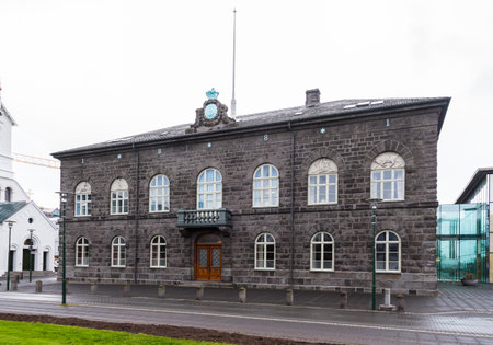 Reykjavik Iceland - May 29. 2021: The Icelandic parliament buildingのeditorial素材