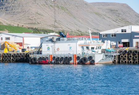 Patreksfjordur Iceland, August 22. 2023: vessels at the pierのeditorial素材