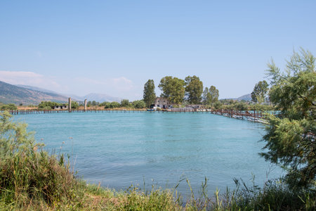 Butrint national archeological park in south Albaniaの写真素材