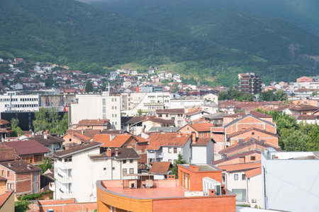 View over the beautiful city of Peja in North Kosovo