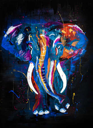 Abstract art colorful acryl canvas creationの写真素材