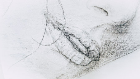 Portrait woman - sketch artの写真素材