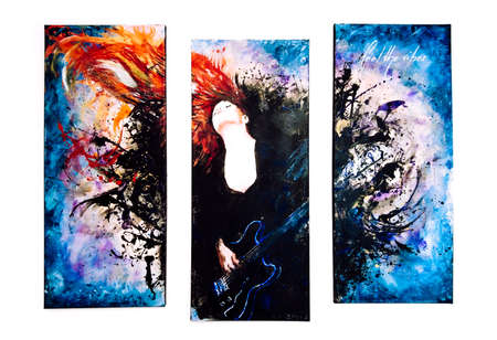 Feel the vibrations - Abstract collage in acrylicの写真素材