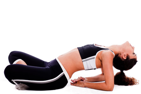 young yoga female doing yoga excercise