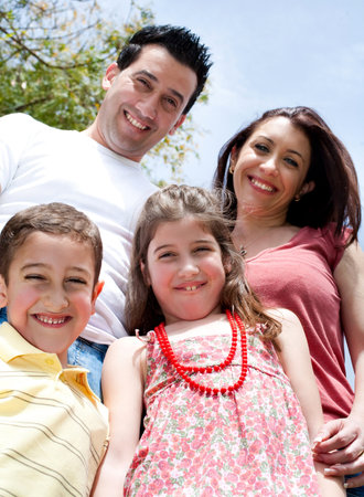 Beautifull shot of a happy family in the park,outdoor