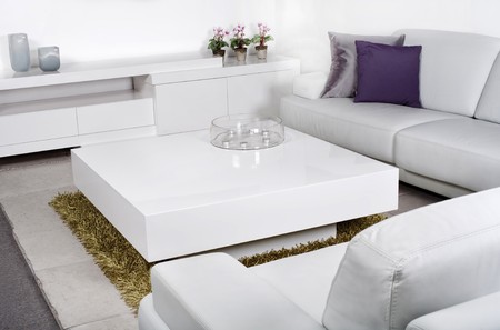 New and trendy living room with modern furnitureの写真素材